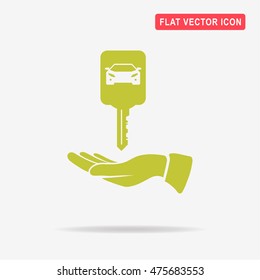Car key and hand icon. Vector concept illustration for design.