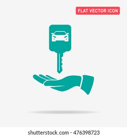 Car key and hand icon. Vector concept illustration for design.