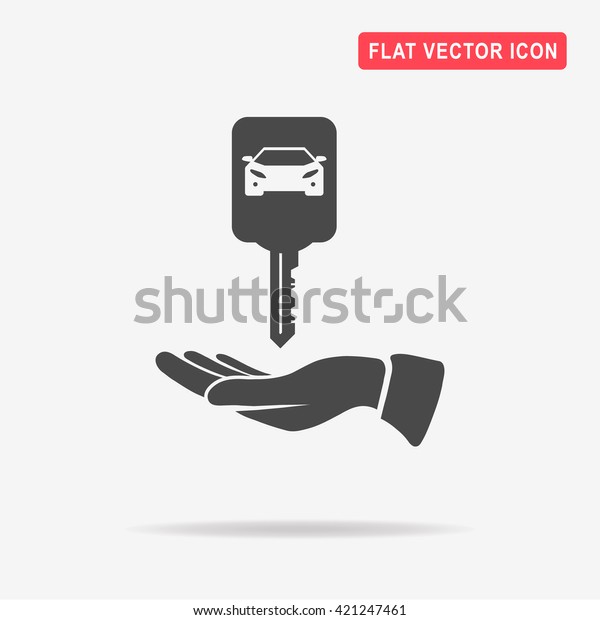 Car key and hand icon. Vector concept\
illustration for design.