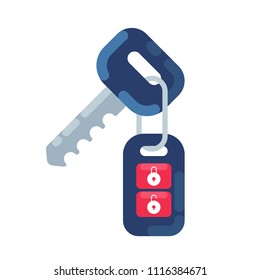 Car key with the holder and unholder flat design illustration. Simple vector. EPS10. 