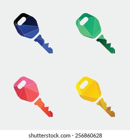 car key icon Abstract Triangle Geometrical background 