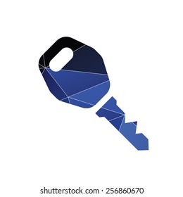 car key icon Abstract Triangle Geometrical background 