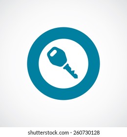 car key icon bold blue circle border, white background  