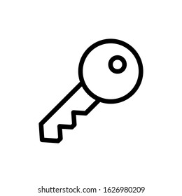 Car key icon design template, vector icon designed in line style, editable stroke icon on white background, can be used for web and various needs of your project