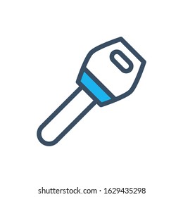 Car key  icon design template, vector icon designed in filled color style on white background, can be used for web and various needs of your project