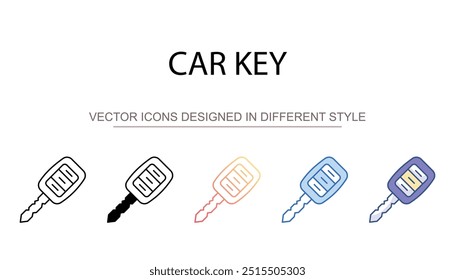 Diseño de icono de llave de coche con fondo blanco