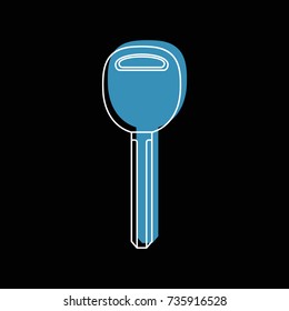 Car key icon. Doodle illustration of Car key vector icon for web isolated on black background