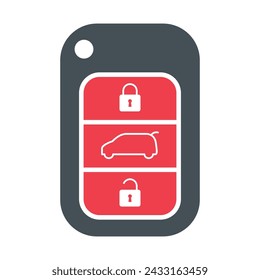 Car key icon, door system safety automobile web design, unlock button vector illustration .