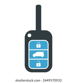 Car key icon, door system safety automobile web design, unlock button vector illustration .