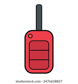 Icono de la llave del coche, Diseño web del automóvil de la seguridad del sistema de la puerta, desbloquear la Ilustración vectorial del Botón .