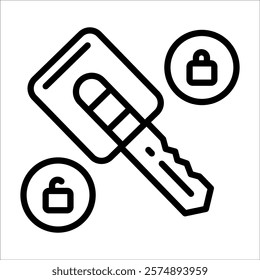Car Key Icon Element For Design