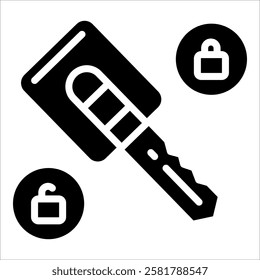 Car Key Icon Element For Design