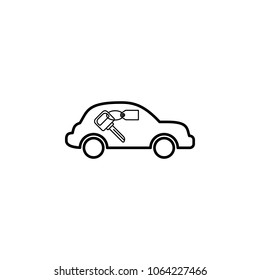 car key and car icon. Element of Car sales and repair for mobile concept and web apps. Thin line  icon for website design and development, app development. Premium icon on white background
