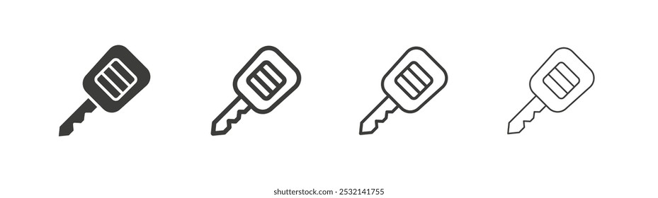 Car Key icon in fill and three stroke sizes