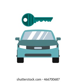 Car key icon in flat style isolated on white background