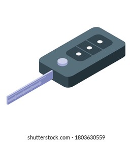 Car key icon. Isometric of car key vector icon for web design isolated on white background