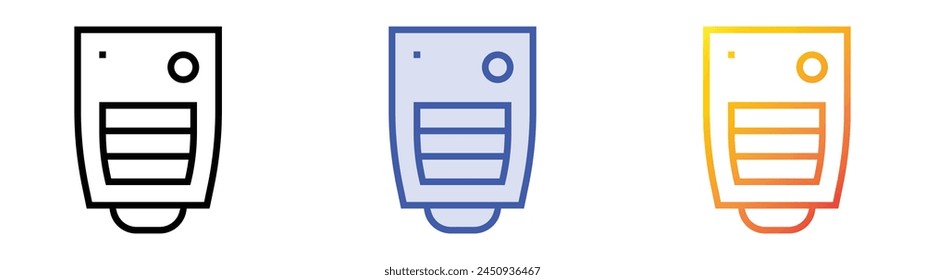 Autoschlüssel-Symbol. Lineares, blaues Füllungs- und Verlaufsstil-Design auf weißem Hintergrund