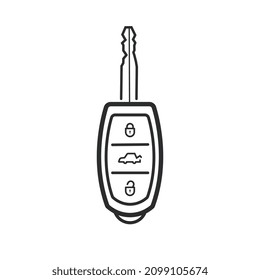 Car key icon with lock and unlock