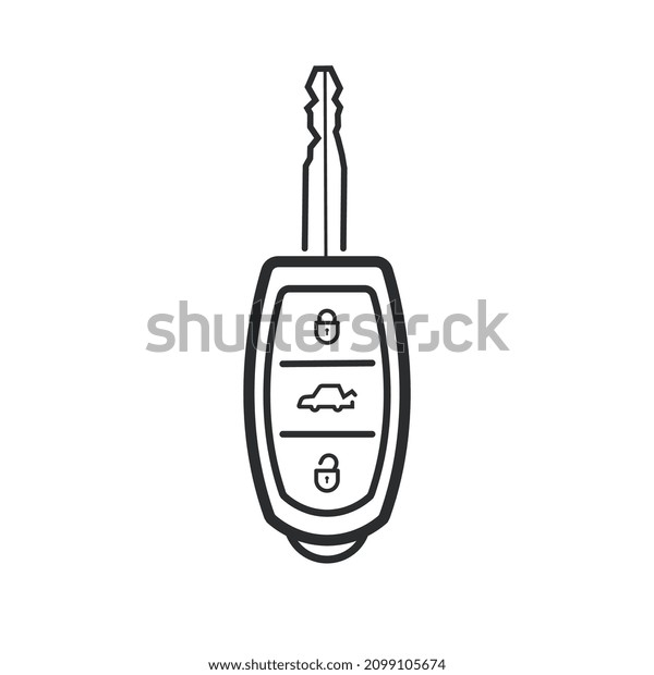 Car key icon with lock and\
unlock