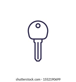car key icon on white, line