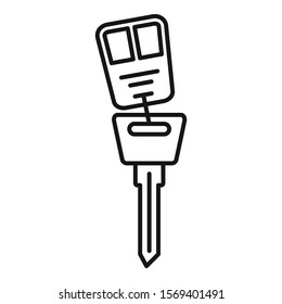 Car key icon. Outline car key vector icon for web design isolated on white background