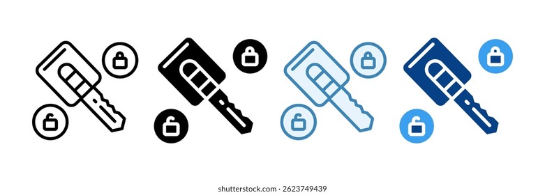 Conjunto de iconos de llave de coche Colección de estilo múltiple