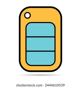 Sombra del ícono de la llave del coche, Diseño web del automóvil de la seguridad del sistema de la puerta, Ilustración vectorial del Botón del desbloqueo .
