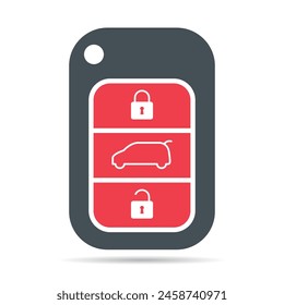 Sombra del ícono de la llave del coche, Diseño web del automóvil de la seguridad del sistema de la puerta, Ilustración vectorial del Botón del desbloqueo .