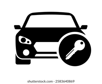 Car key icon. Silhouette style. Vector icon.