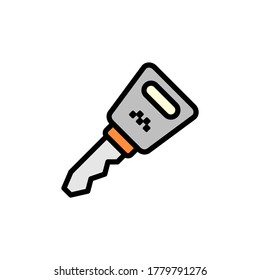 Icono de la tecla de auto. Color simple con elementos de contorno vectorial de los iconos del servicio de taxi para ui y ux, sitio web o aplicación móvil