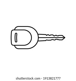 Car key icon, Simple key design, Outline style icon