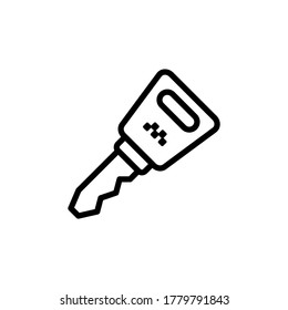 Icono de la tecla de auto. Línea simple, contorno de elementos vectores de los iconos del servicio de taxi para ui y ux, sitio web o aplicación móvil