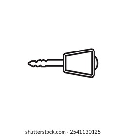 Icono de la llave del coche Ilustración plana de línea delgada