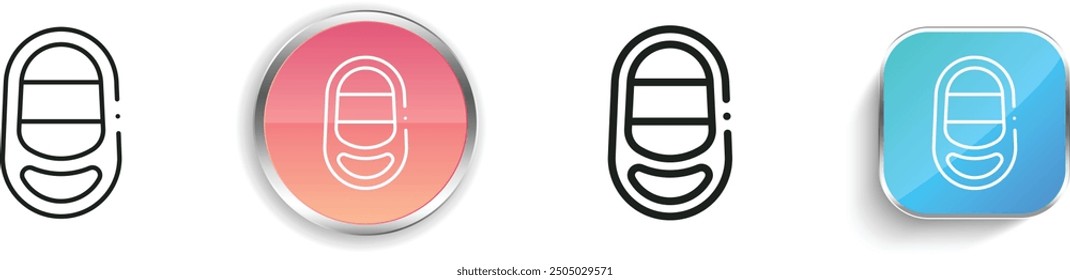 car key icon. Thin Linear, Regular and Button Style Design Isolated On White Background