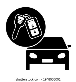 Car key icon in trendy silhouette style design. Vector illustration isolated on white background.