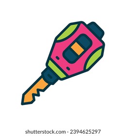 car key icon. vector filled color icon for your website, mobile, presentation, and logo design.