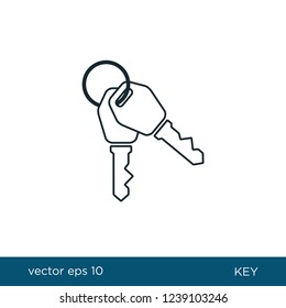 car key icon vector logo template