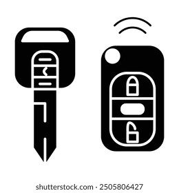 Car key icon vector on white background