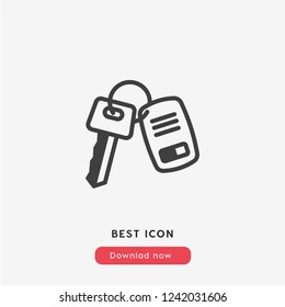 car key icon vector, Key symbol.  Linear style sign for mobile concept and web design. car keys symbol logo illustration. vector graphics - Vector.