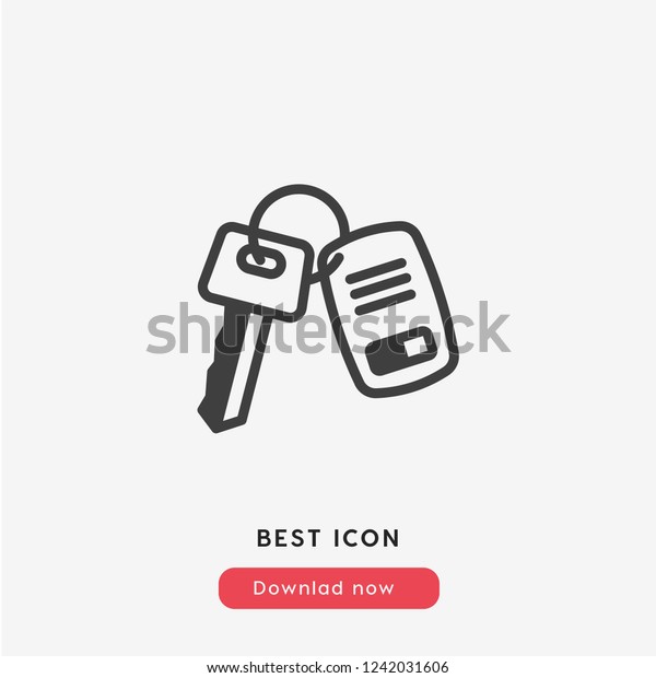 car key icon vector, Key symbol.  Linear style\
sign for mobile concept and web design. car keys symbol logo\
illustration. vector graphics -\
Vector.