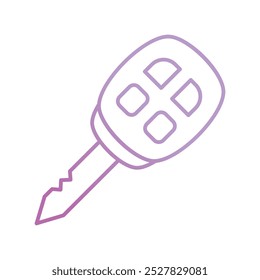 car key icon with white background vector stock illustration