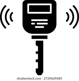 Autoschlüssel-Symbol mit Wireless-Signal, Remote-Zugriff