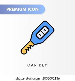 car key icon for your website design, logo, app, UI. Vector graphics illustration and editable stroke. car key icon lineal color design.