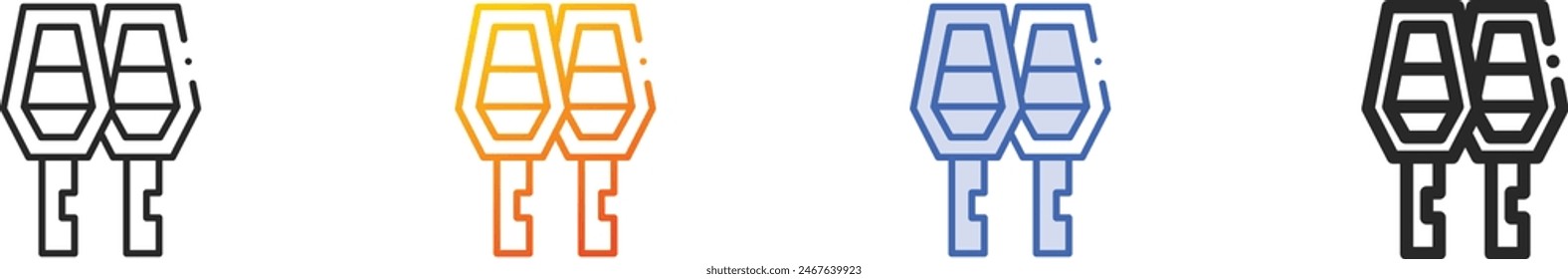 car key icon.Thin Linear, Gradient, Blue Stroke and bold Style Design Isolated On White Background