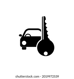 Car and key illustration concept vector black color editable