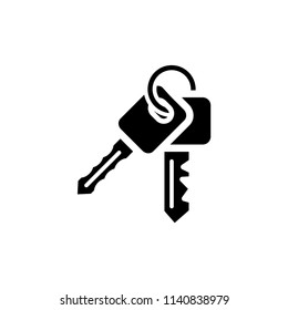 Car key, isolated icon on white background, auto service, repair, car detail.