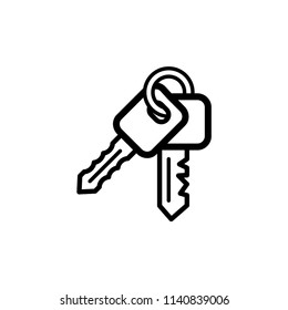 Car key, isolated icon on white background, auto service, repair, car detail.