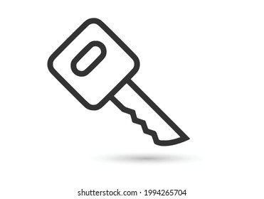 tecla de auto, icono aislado en fondo blanco, servicio automático, reparación, detalle del coche.