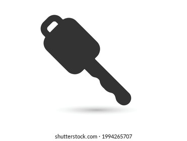 car key, isolated icon on white background, auto service, repair, car detail.