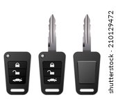 Car key isolated on white background vector illustration.